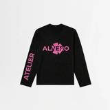 4025 LONGSLEEVE - ZWART/ROZE