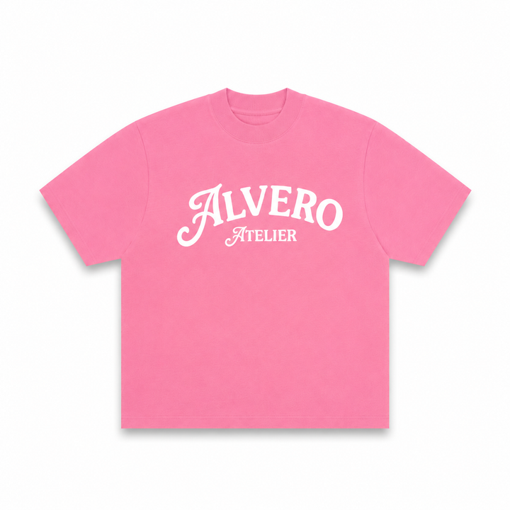 1007 T-SHIRT- ROZE/WIT