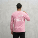 1015 LONGSLEEVE- ROZE/WIT