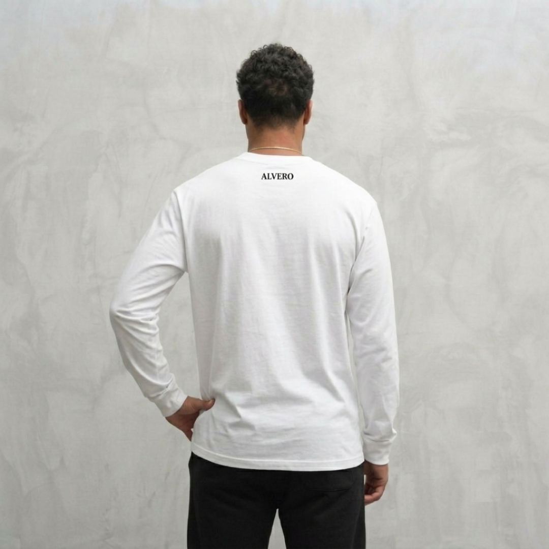 1009 LONGSLEEVE- WIT/ZWART