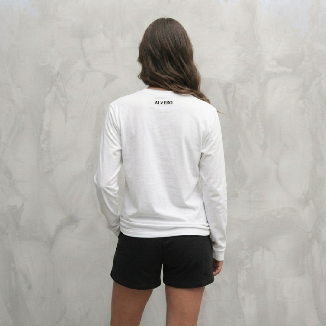 1009 LONGSLEEVE- WIT/ZWART