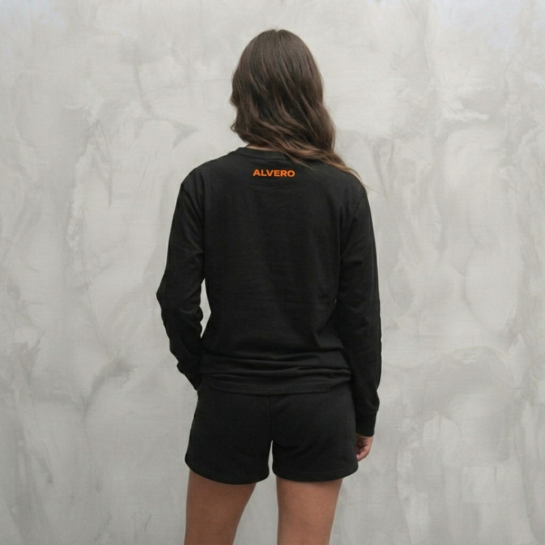 1003-1 LONGSLEEVE- ORANJE/ZWART