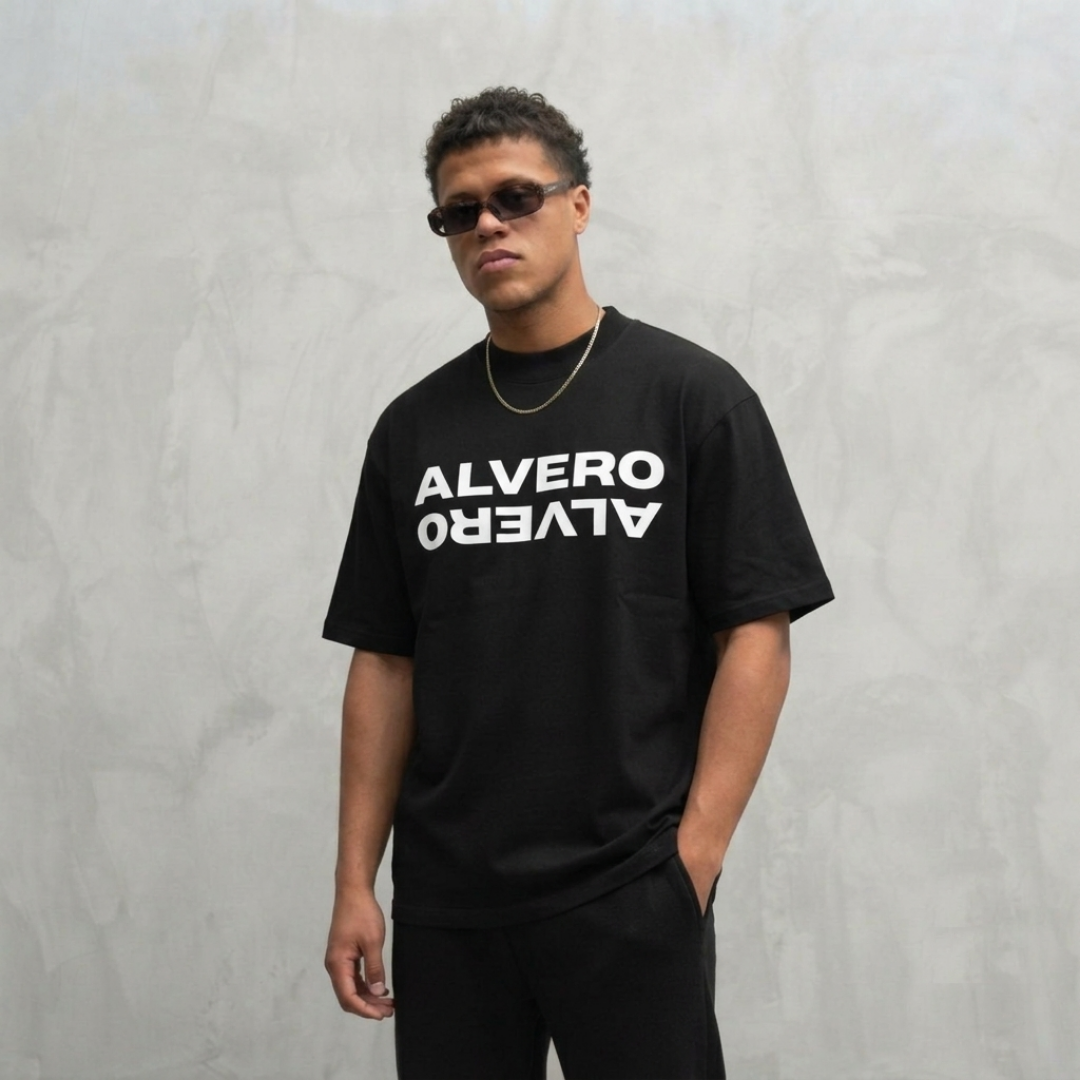 1008 T-SHIRT- ZWART/WIT