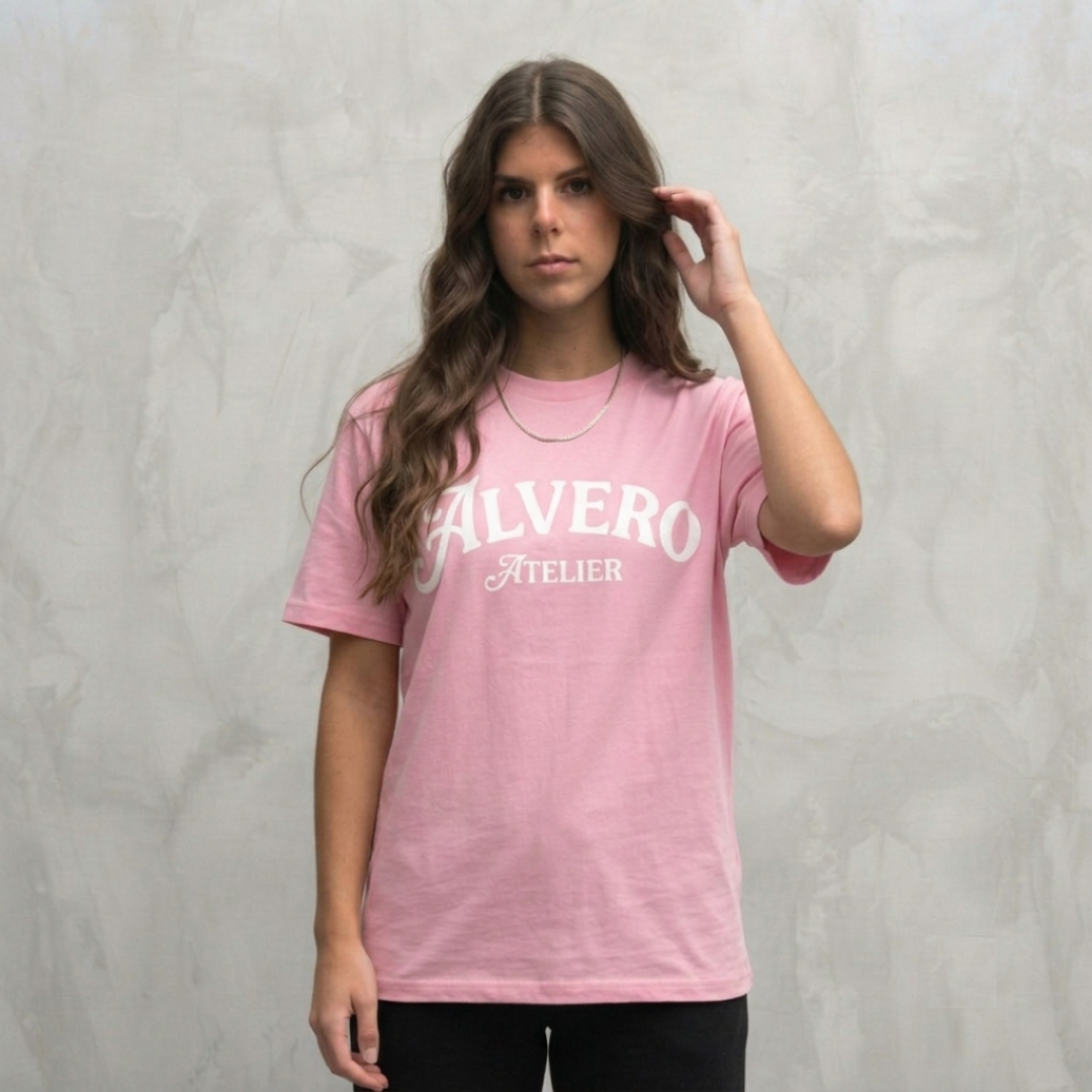 1007 T-SHIRT - ROSE/BLANC
