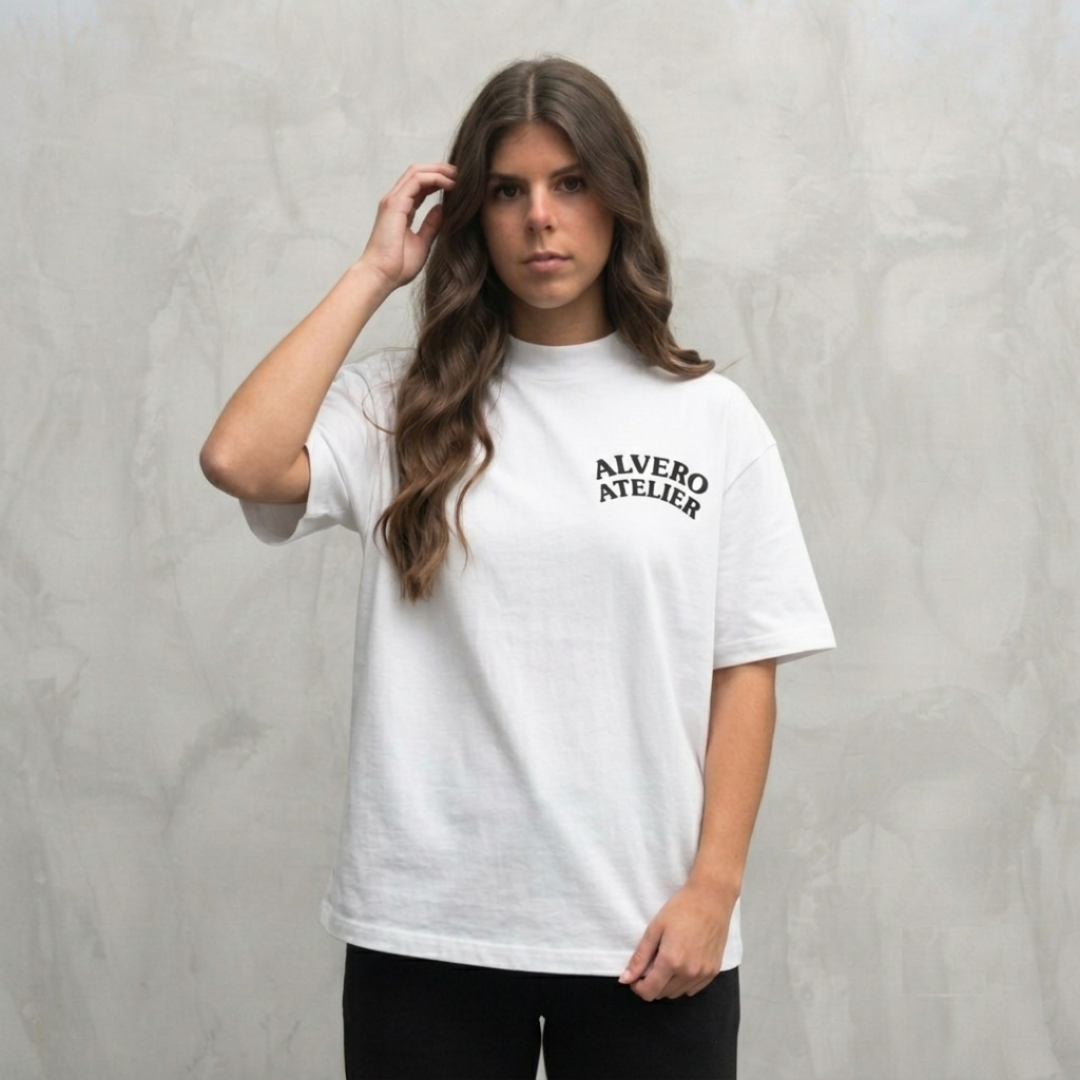 1012 T-SHIRT- WIT/ZWART