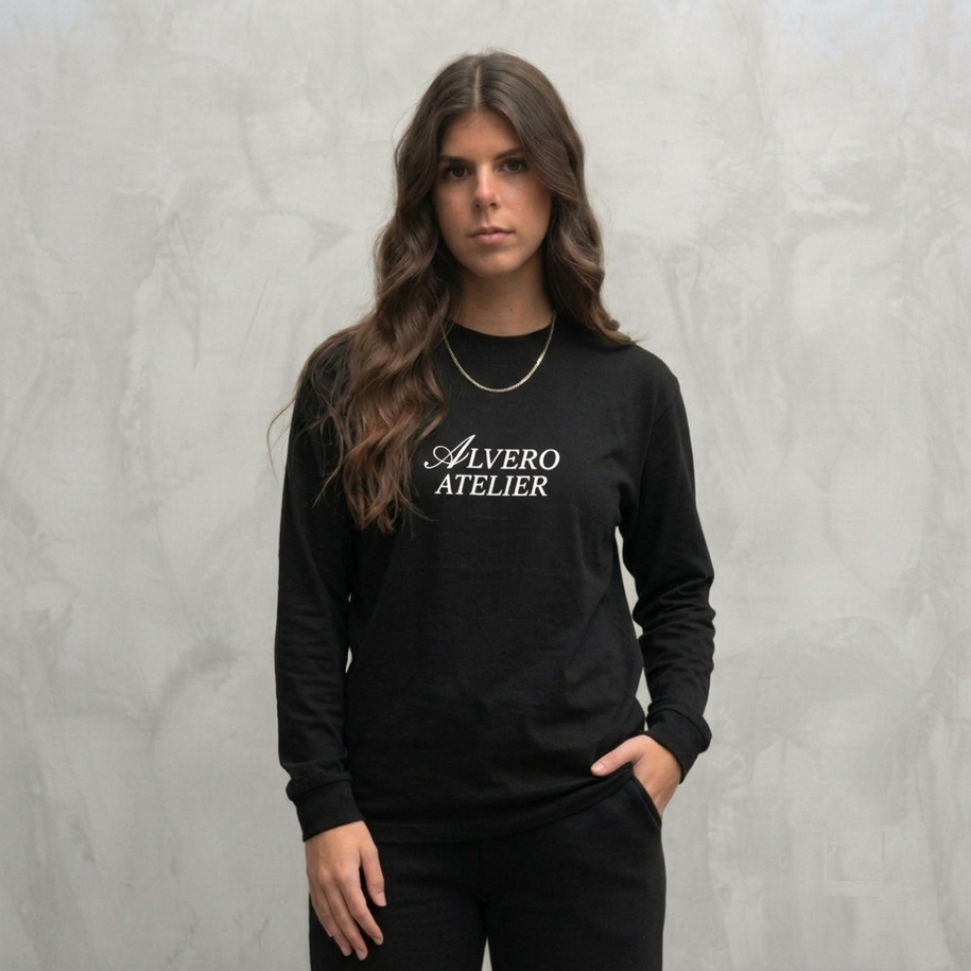 1013 LONGSLEEVE- ZWART/WIT