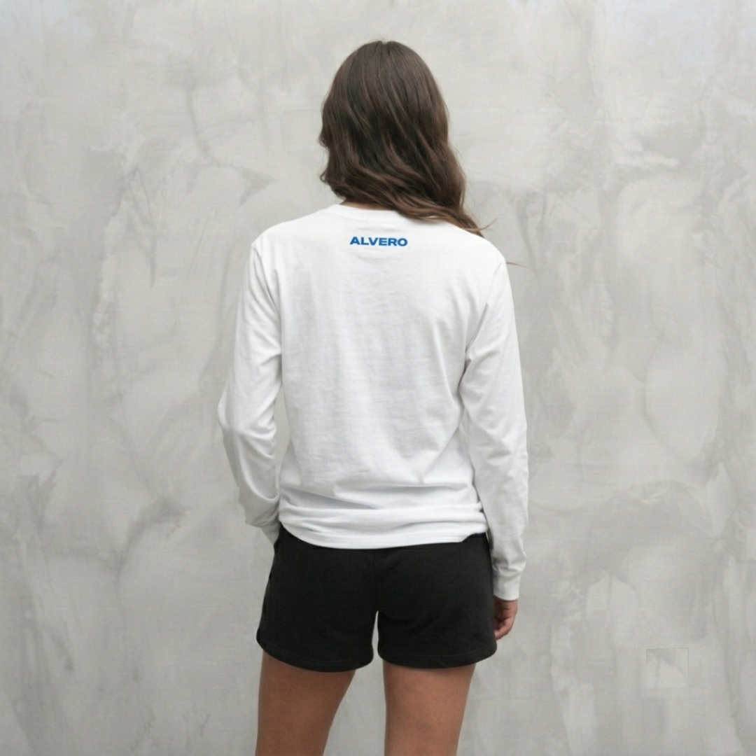 1002-2 LONGSLEEVE- BLAUW/WIT
