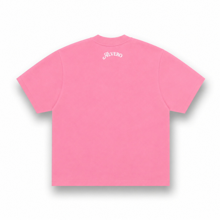 1007 T-SHIRT- ROZE/WIT
