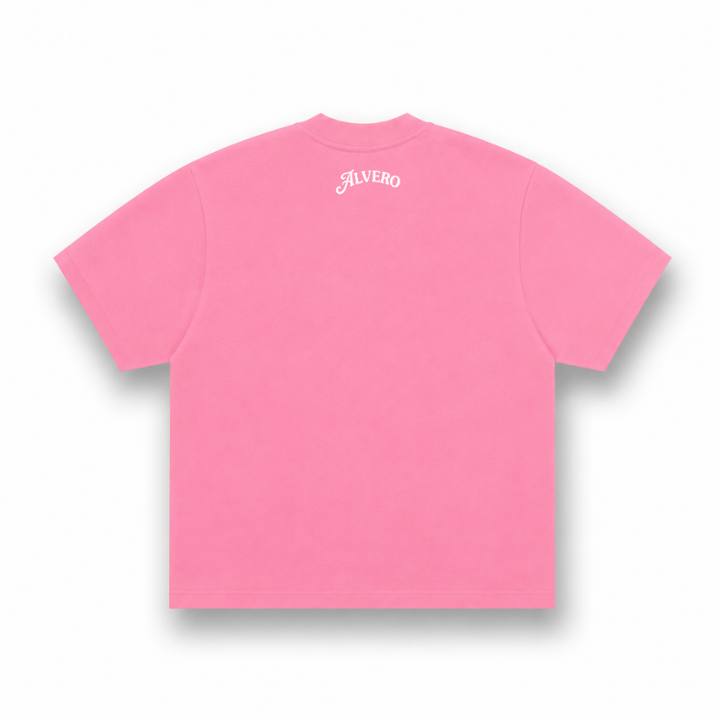 1007 T-SHIRT- ROZE/WIT