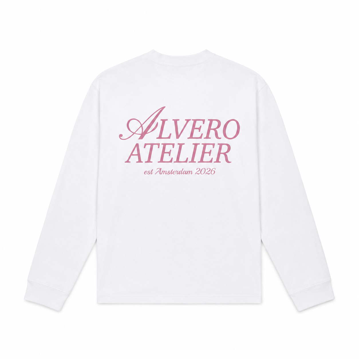 1005 LONGSLEEVE- ROZE/WIT