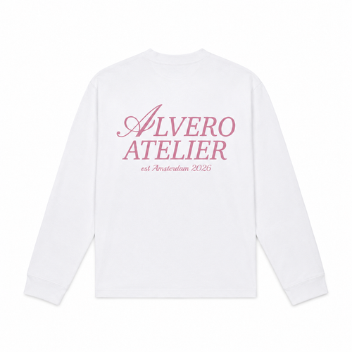 1005 LONGSLEEVE- ROZE/WIT