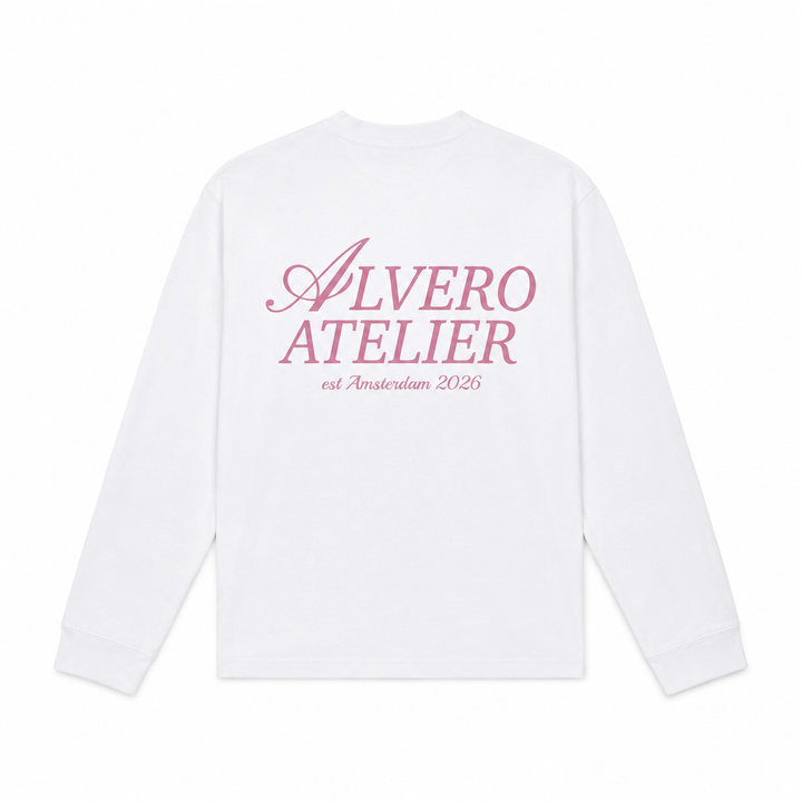 1005 LONGSLEEVE- ROZE/WIT