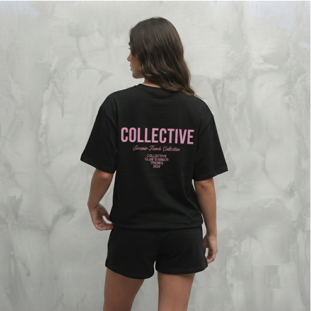 4003 T-SHIRT ZWART/ROZE