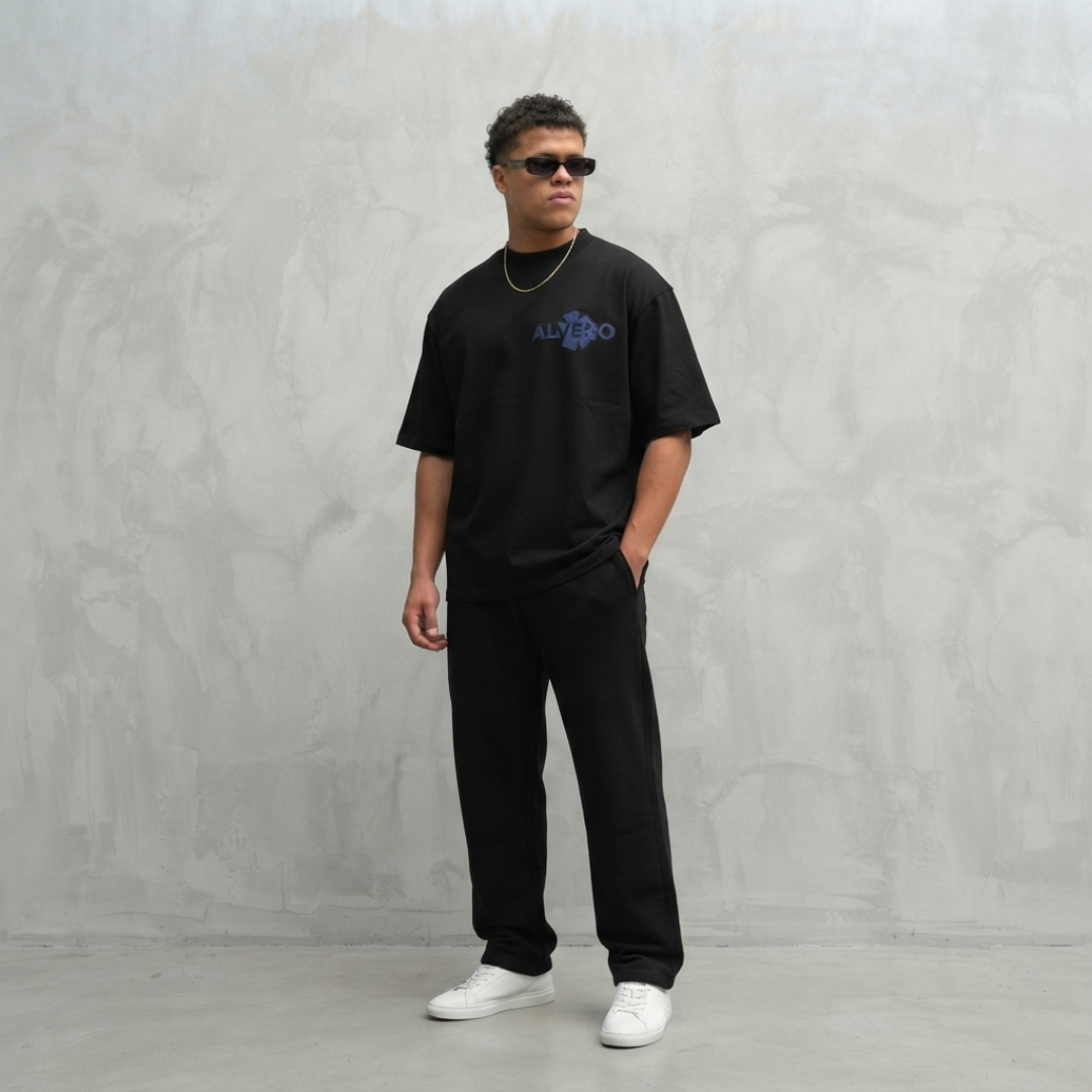 4002 T-SHIRT NOIR/BLEU