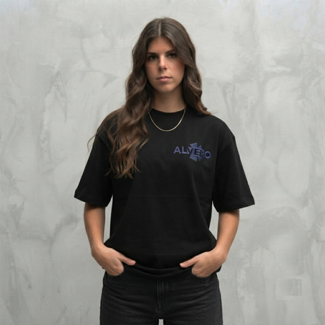 4002 T-SHIRT NOIR/BLEU