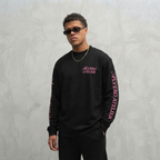 3032- LONGSLEEVE ZWART/ROZE