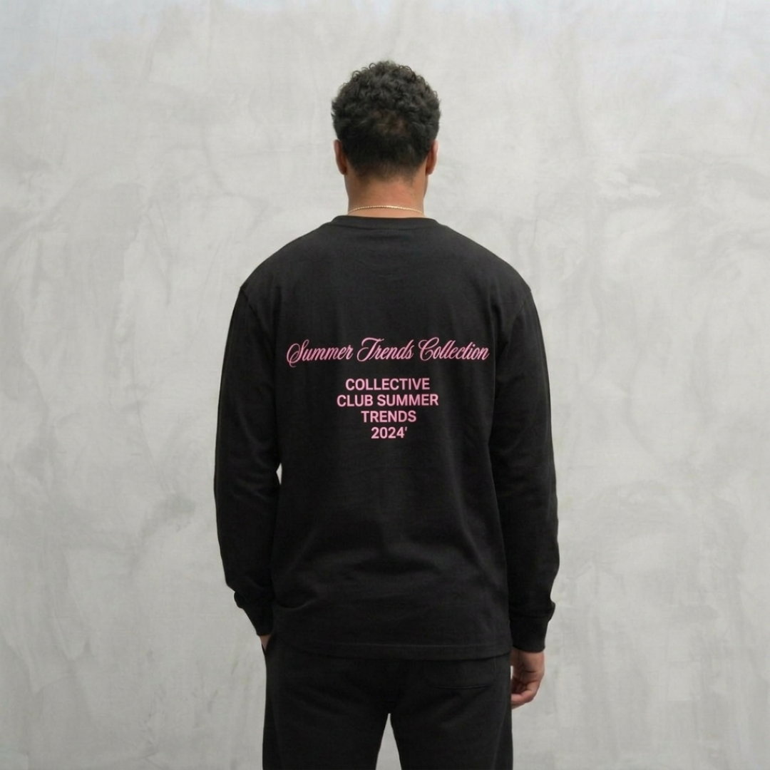 3032- LONGSLEEVE ZWART/ROZE