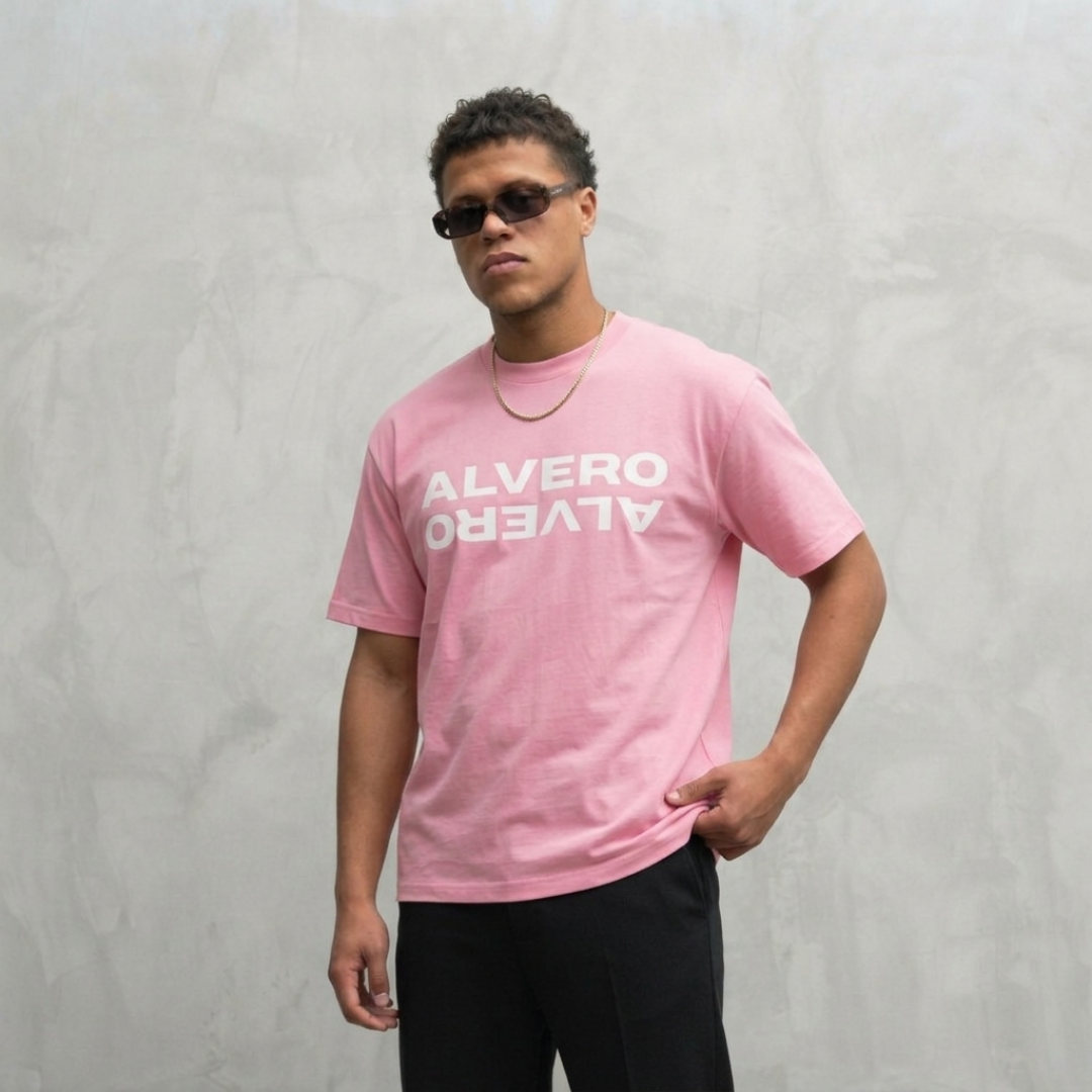 3027 T-SHIRT ROSE/BLANC