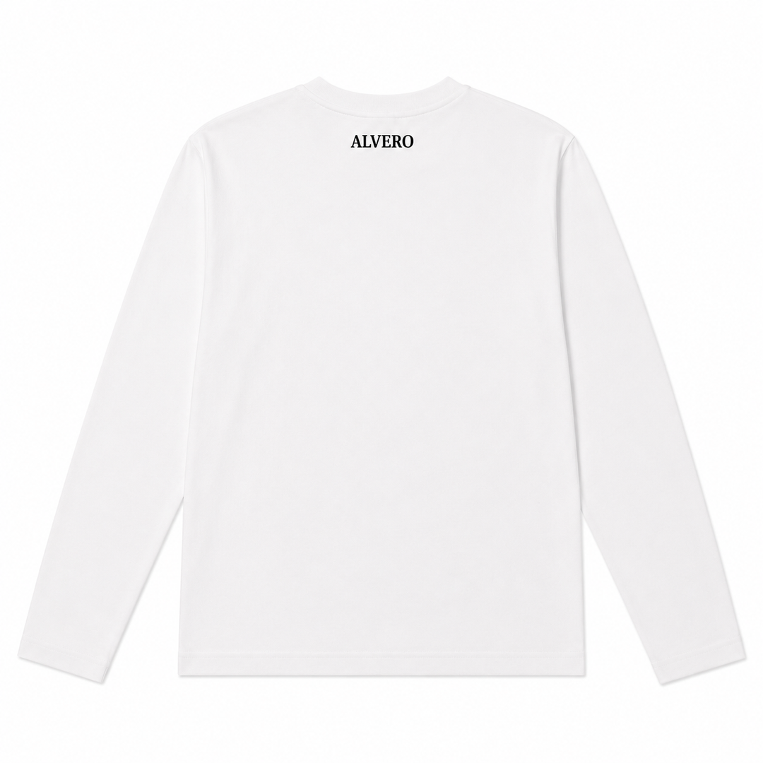 1009 LONGSLEEVE- WIT/ZWART