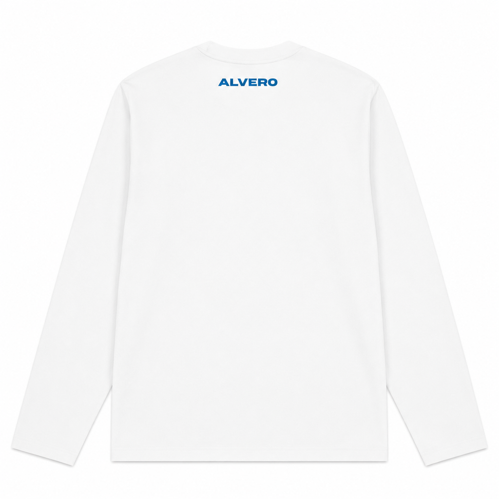 1002-2 LONGSLEEVE- BLAUW/WIT