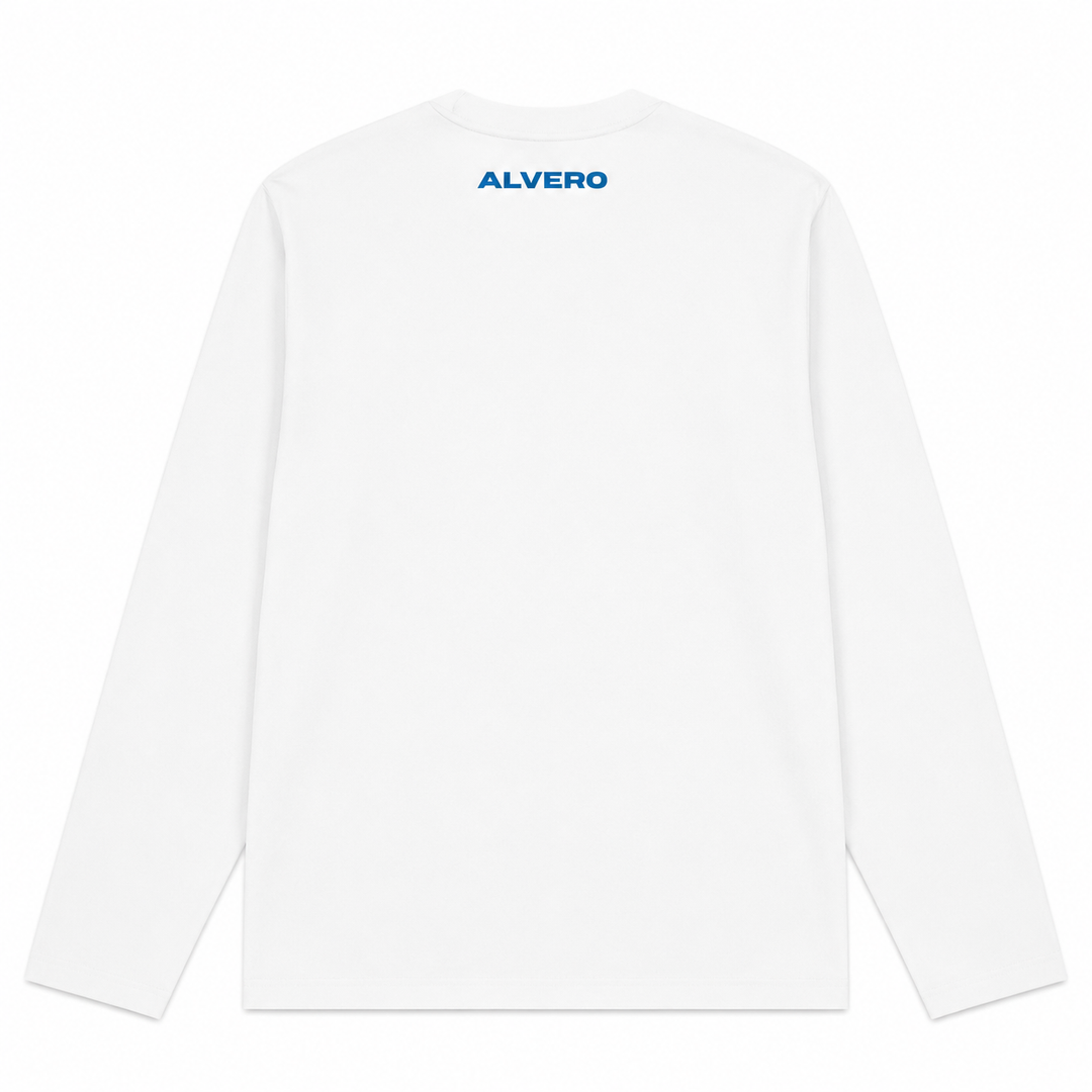 1002-2 LONGSLEEVE- BLAUW/WIT