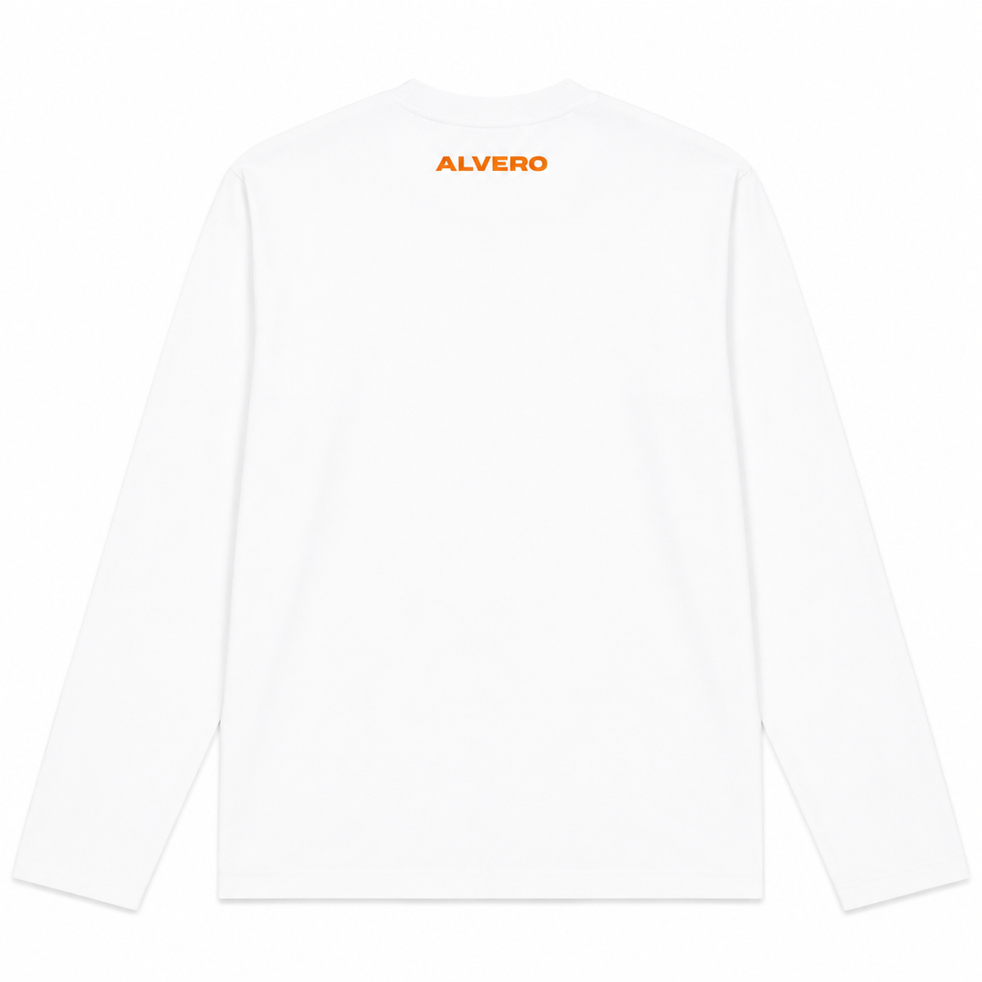 1002-1 LONGSLEEVE- ORANJE/WIT