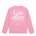 1015 LONGSLEEVE- ROZE/WIT