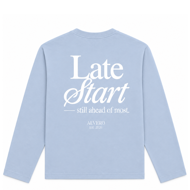 1016 LONGSLEEVE- BLAUW/WIT