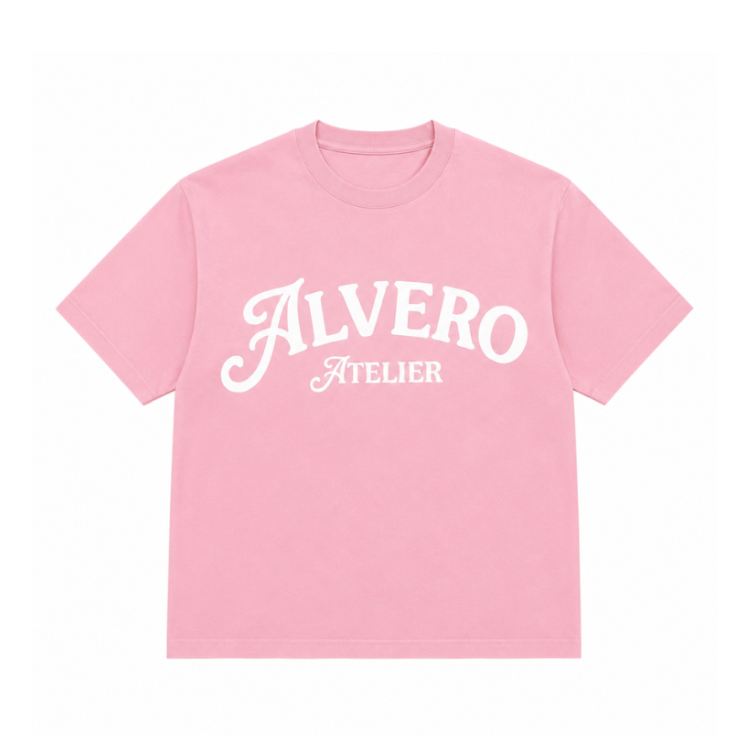 1007 T-SHIRT- ROZE/WIT
