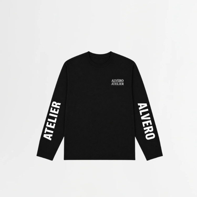 1009-2 LONGSLEEVE-ZWART/WIT