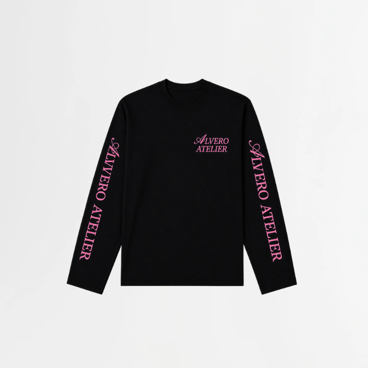 3032- LONGSLEEVE ZWART/ROZE