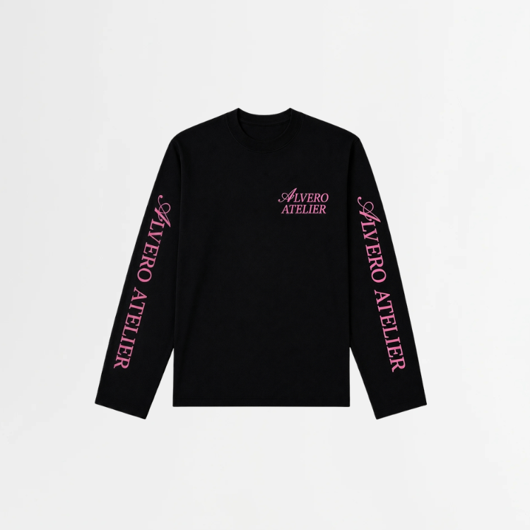 3032- LONGSLEEVE ZWART/ROZE