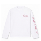 1005 LONGSLEEVE- ROZE/WIT