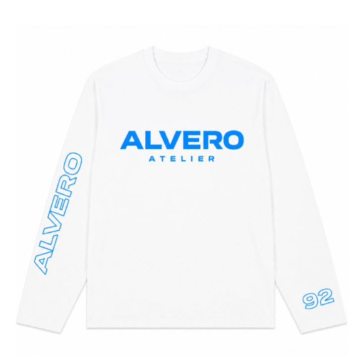 1002-2 LONGSLEEVE- BLAUW/WIT