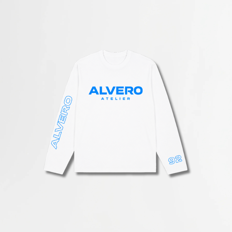 1002-2 LONGSLEEVE- BLAUW/WIT