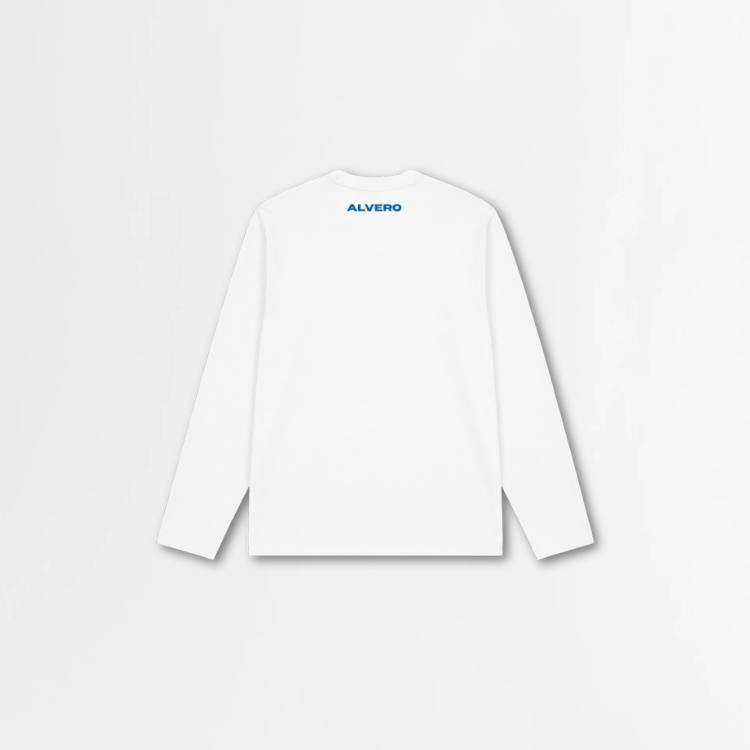 1002-2 LONGSLEEVE- BLAUW/WIT