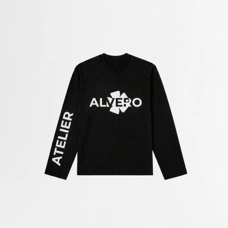 4023 LONGSLEEVE - ZWART/WIT