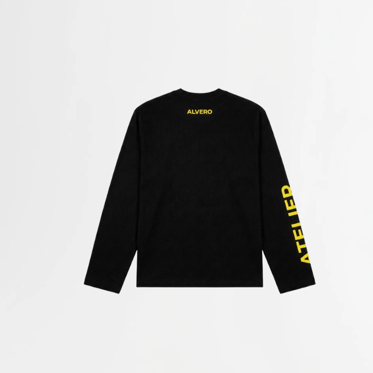 4021 LONGSLEEVE - ZWART/GEEL
