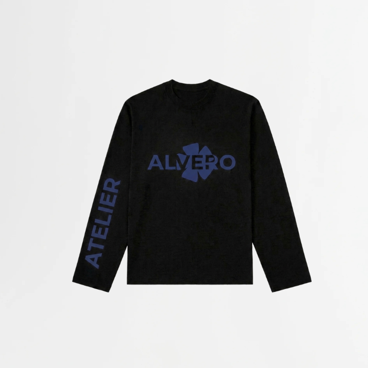 4020 LONGSLEEVE - ZWART/BLAUW
