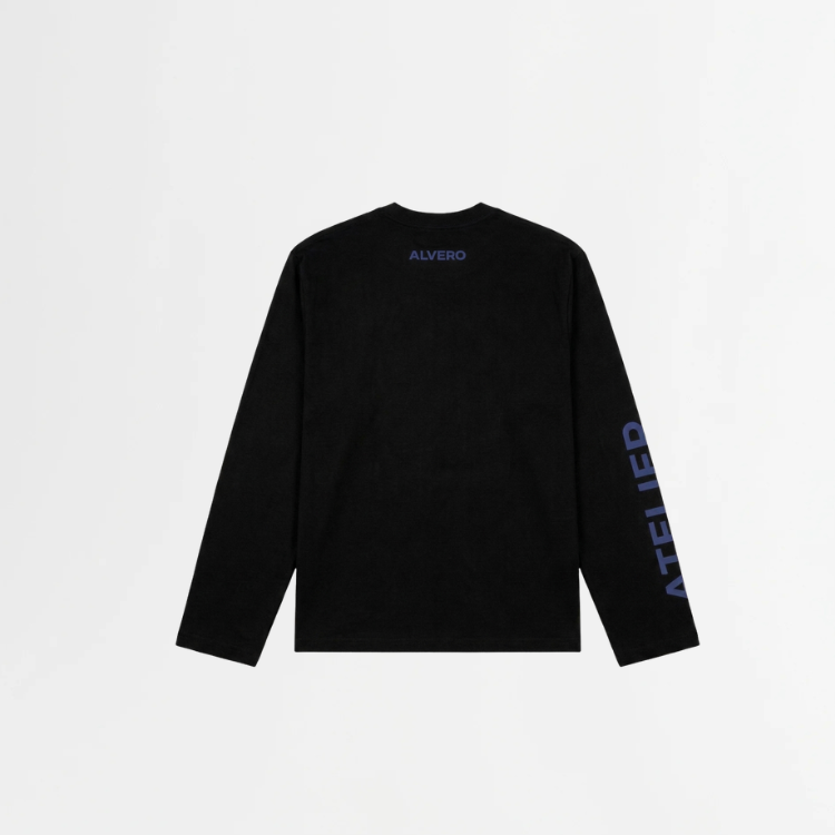 4020 LONGSLEEVE - ZWART/BLAUW