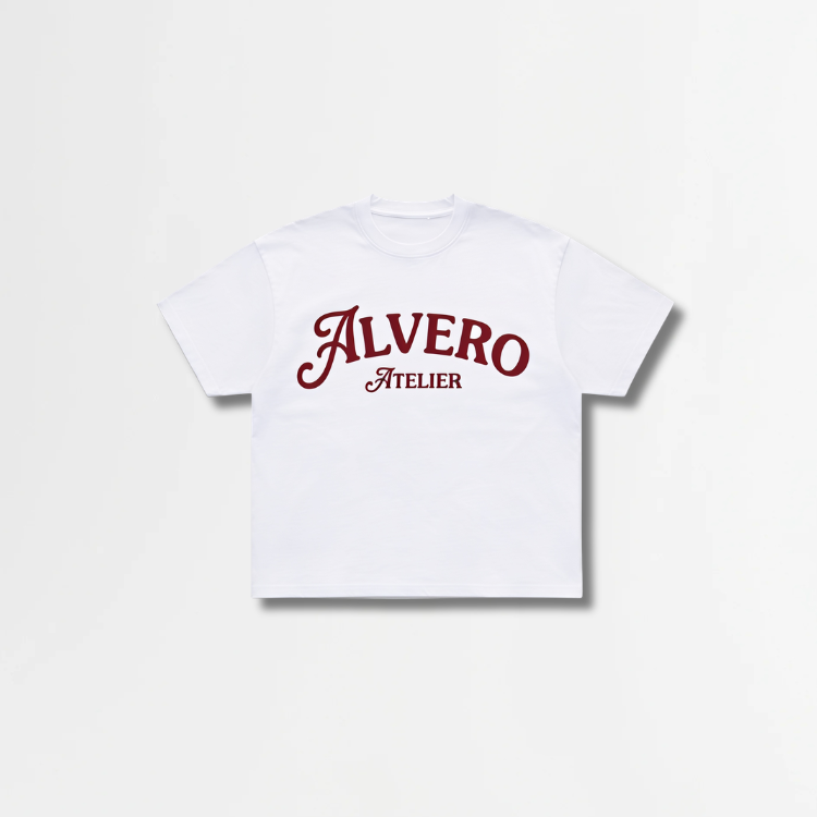 3033 T-SHIRT BLANC/ROUGE BORDEAUX