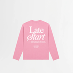 1015 LONGSLEEVE- ROZE/WIT