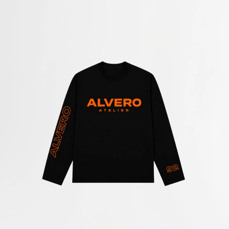 1003-1 LONGSLEEVE- ORANJE/ZWART