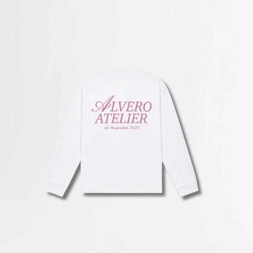 1005 LONGSLEEVE- ROZE/WIT