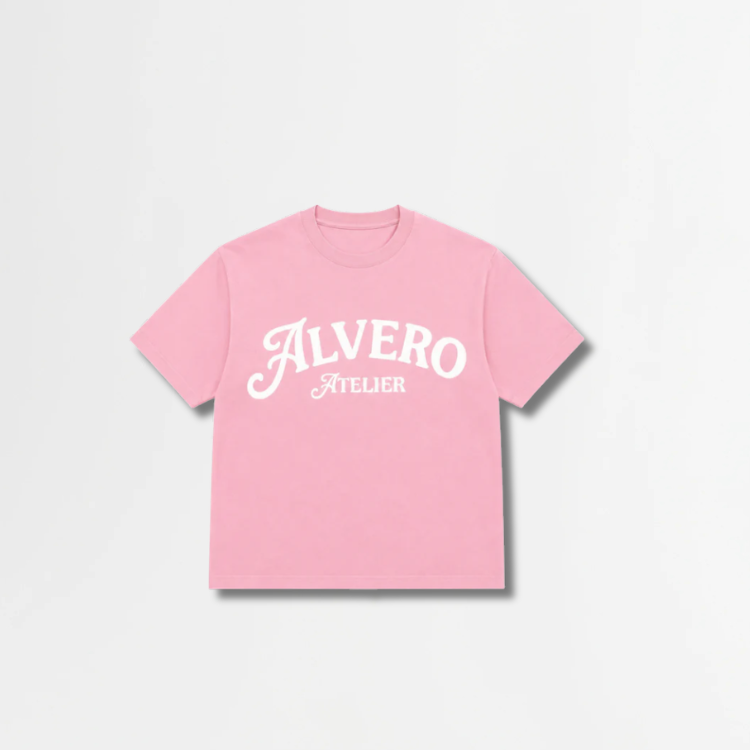 1007 T-SHIRT- ROZE/WIT
