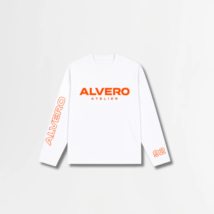 1002-1 LONGSLEEVE- ORANJE/WIT