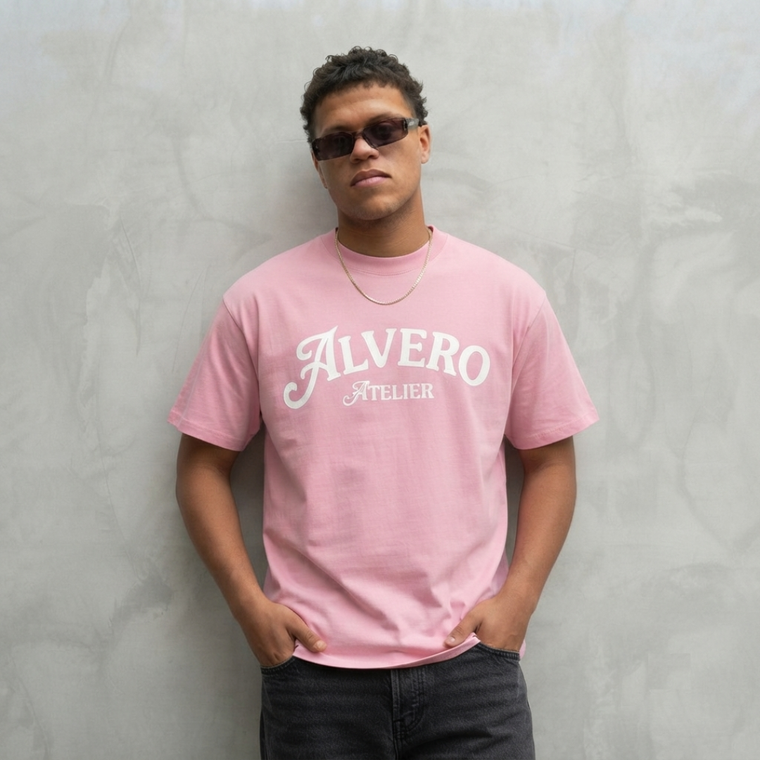 1007 T-SHIRT - ROSE/BLANC