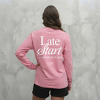 1015 LONGSLEEVE- ROZE/WIT