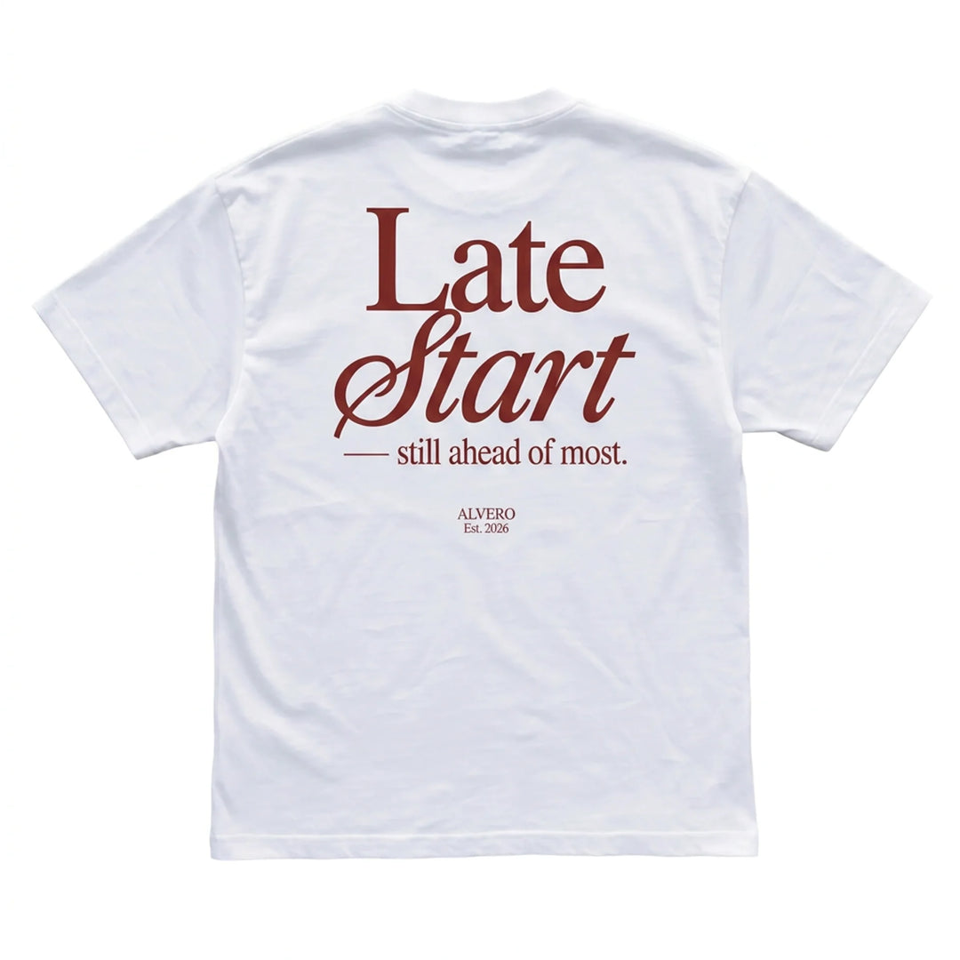 3033 T-SHIRT WIT/BORDEAUX ROOD
