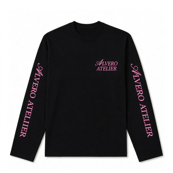 3032- LONGSLEEVE ZWART/ROZE